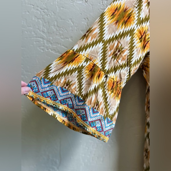 Savanna Jane NWT 1x bohemian floral embroidered pop over top vacation coastal - Picture 6 of 9